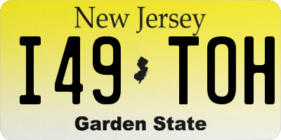 NJ license plate I49TOH