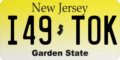 NJ license plate I49TOK