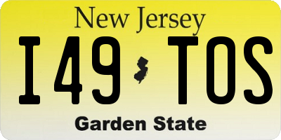 NJ license plate I49TOS