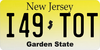 NJ license plate I49TOT