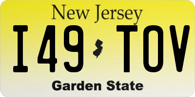 NJ license plate I49TOV