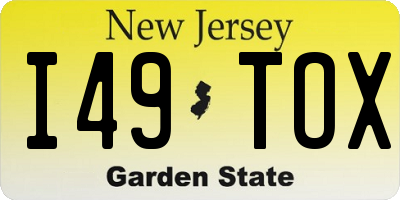 NJ license plate I49TOX