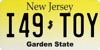 NJ license plate I49TOY