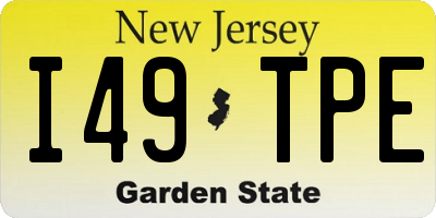 NJ license plate I49TPE