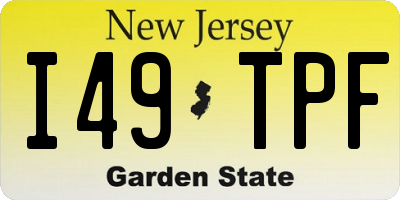 NJ license plate I49TPF