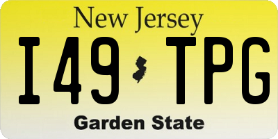 NJ license plate I49TPG