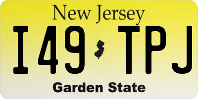 NJ license plate I49TPJ