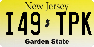 NJ license plate I49TPK