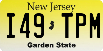 NJ license plate I49TPM