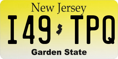 NJ license plate I49TPQ