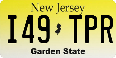 NJ license plate I49TPR