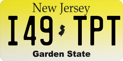 NJ license plate I49TPT