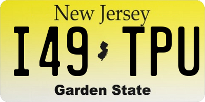 NJ license plate I49TPU