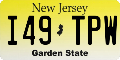 NJ license plate I49TPW