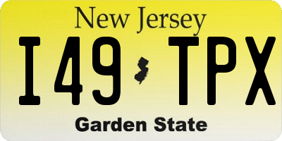 NJ license plate I49TPX