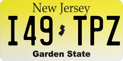 NJ license plate I49TPZ