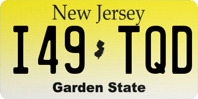 NJ license plate I49TQD
