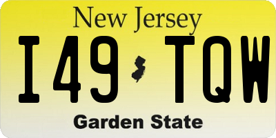 NJ license plate I49TQW