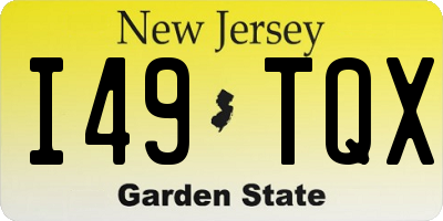 NJ license plate I49TQX