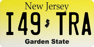NJ license plate I49TRA