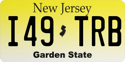 NJ license plate I49TRB