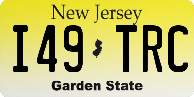 NJ license plate I49TRC