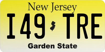 NJ license plate I49TRE