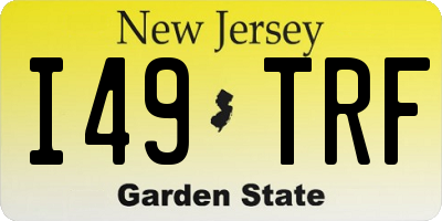 NJ license plate I49TRF