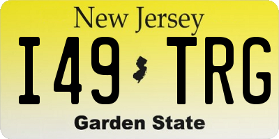 NJ license plate I49TRG