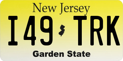NJ license plate I49TRK