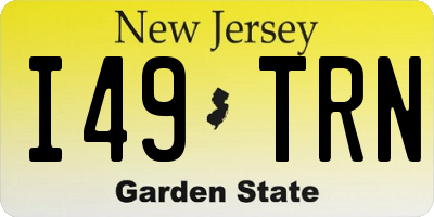 NJ license plate I49TRN