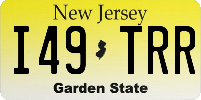 NJ license plate I49TRR