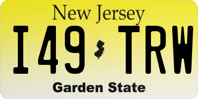 NJ license plate I49TRW