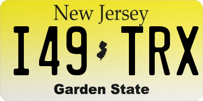 NJ license plate I49TRX