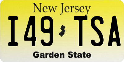 NJ license plate I49TSA