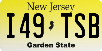 NJ license plate I49TSB