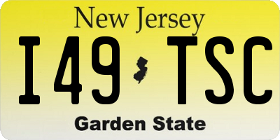 NJ license plate I49TSC