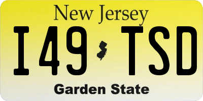 NJ license plate I49TSD
