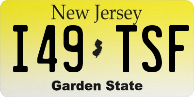 NJ license plate I49TSF