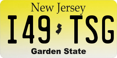 NJ license plate I49TSG
