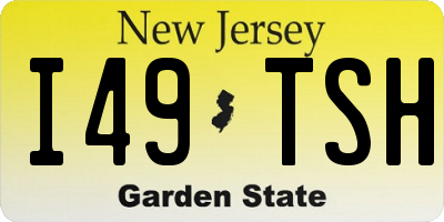 NJ license plate I49TSH