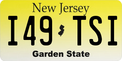 NJ license plate I49TSI