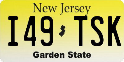 NJ license plate I49TSK