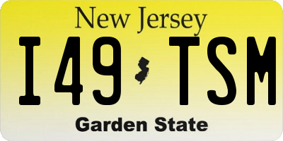 NJ license plate I49TSM