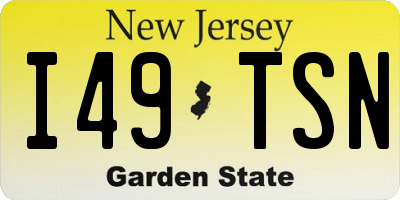 NJ license plate I49TSN