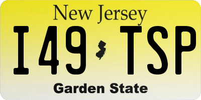 NJ license plate I49TSP