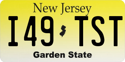 NJ license plate I49TST