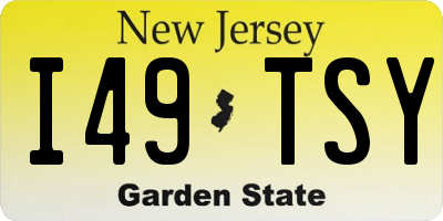 NJ license plate I49TSY