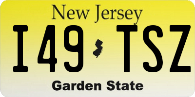 NJ license plate I49TSZ