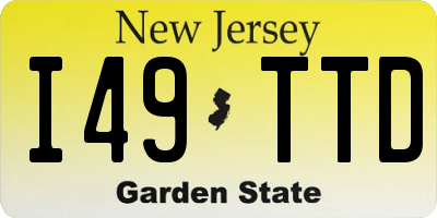 NJ license plate I49TTD